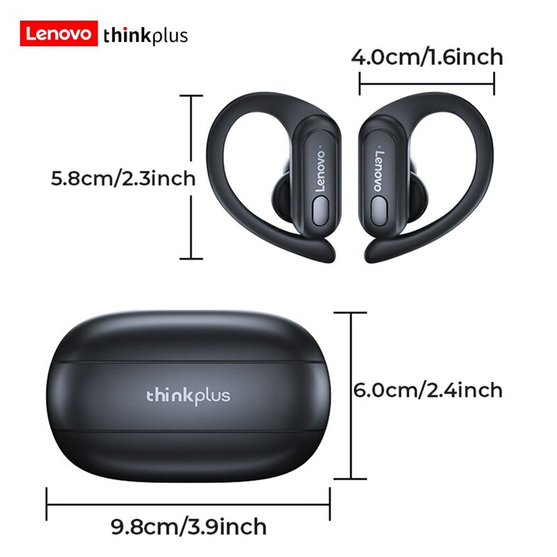 Lenovo thinklus Earphone XT60B, headphone Bluetooth olahraga tanpa kabel sentuh TWS dengan Mic pengurangan kebisingan Earbud tahan air