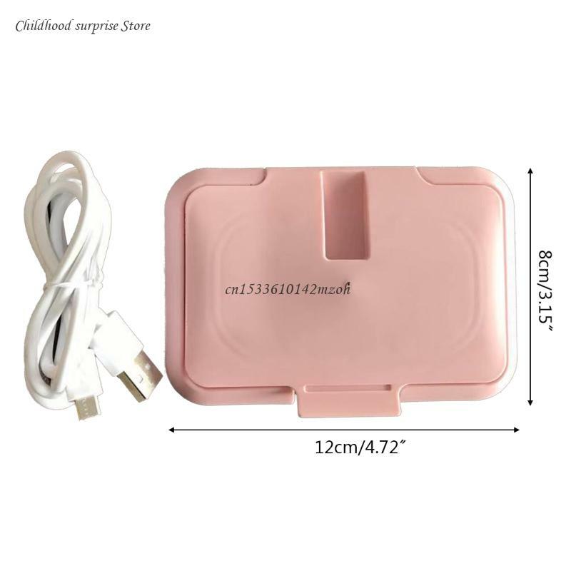 Calentador toallitas portátil USB para bebé, dispensador térmico toallas húmedas y cálidas, Mini calentador papel tisú