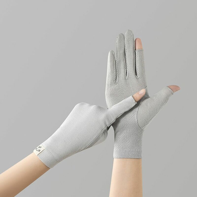 Guantes antideslizantes Anti-UV para mujer, manoplas para pantalla táctil, guantes finos para conducir