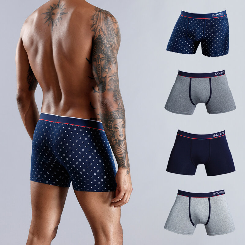 4Pcs Underwear For Man Boxers Cotton Men's Panties Pack Boxershorts Mens Underpants Slip New Homme Boxer Shorts Sexy