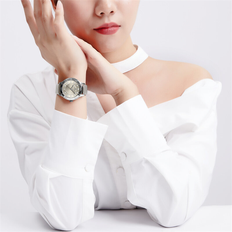 NAVIFORCE-Reloj de pulsera de cuero impermeable para mujer, nuevo diseño, reloj de vestir de moda, reloj informal de alta calidad