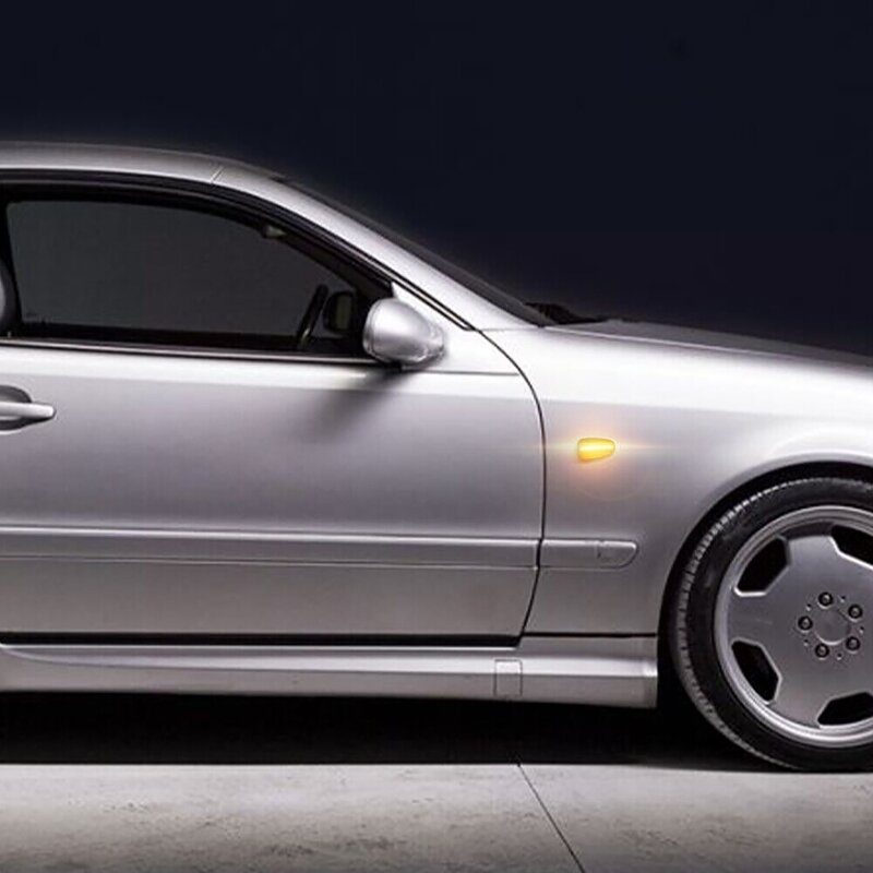 2 sztuk światła Led boczne bursztyn dynamiczny sekwencyjnego boczny błotnik światła dla Mercedes Benz CLK W202 W210 W208 W638 R170 1997-2000