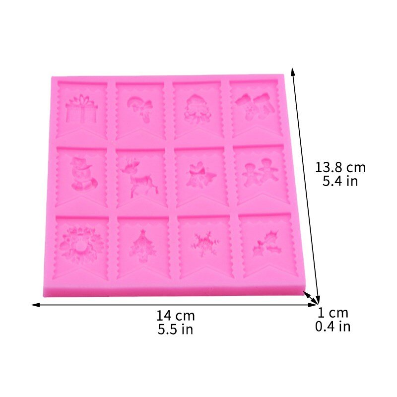 Christmas Gift Snowman Silicone Mold Colorful Flag Decoration Cake Rim Chocolate Dessert Pastry Kitchen Baking Accessories Tools