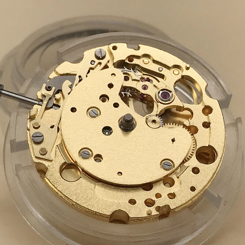 Skeleton 24 Hours MIYOTA 82S7 Mechanical Watch Movement Golden Steel Replacement Parts Assembled Watches Citizen Mechanism