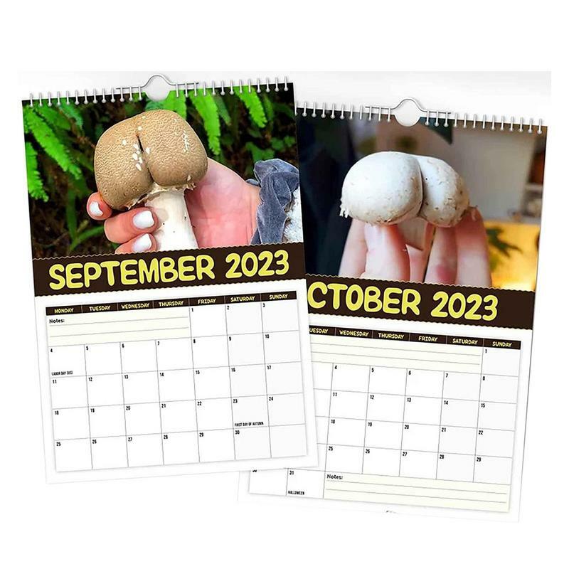 2023 ежемесячный Подвесной Настенный календарь в виде грибов, легко Отсоединяемый Подвесной Настенный календарь с ежемесячными видами и планами для дома