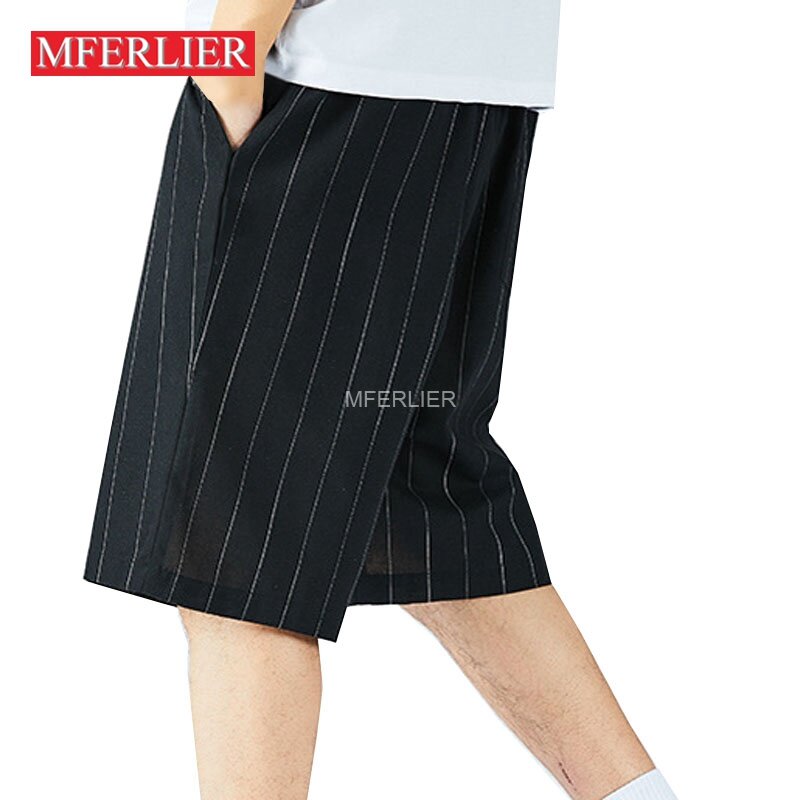 Summer Oversize Shorts 6XL Waist 130cm 5XL Plus Size Striped Men Shorts