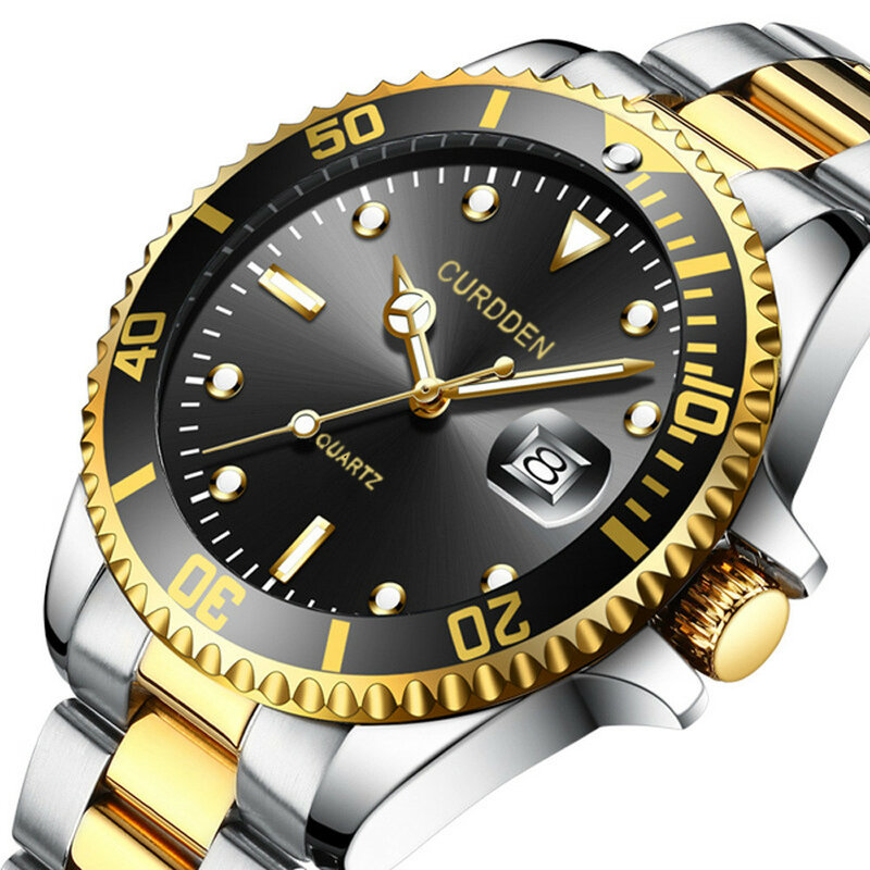 Relógio de pulso mecânico de aço inoxidável masculino, Sapphire relógios, Top Brand, Luxo