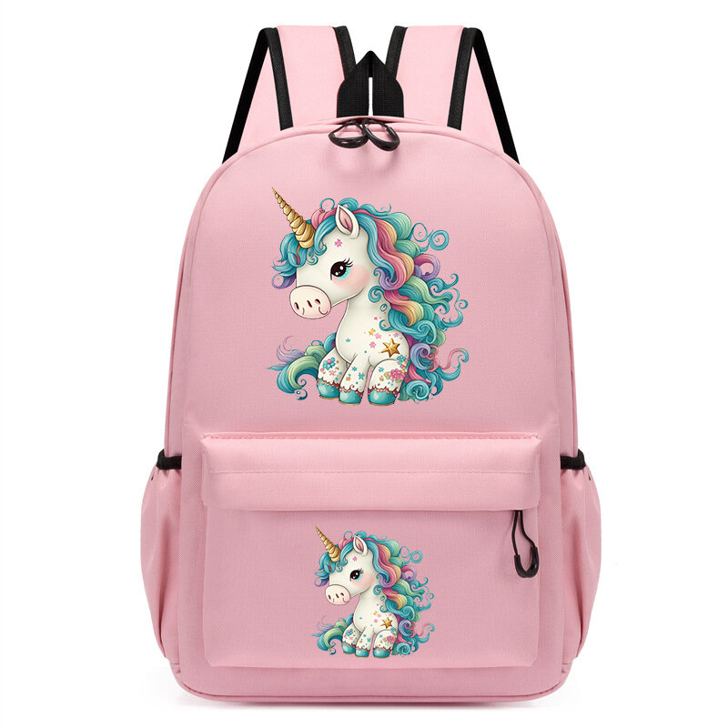 Mochila con estampado de unicornio de dibujos animados para niños, mochilas escolares de guardería, mochilas de viaje de Anime para bebés y niñas