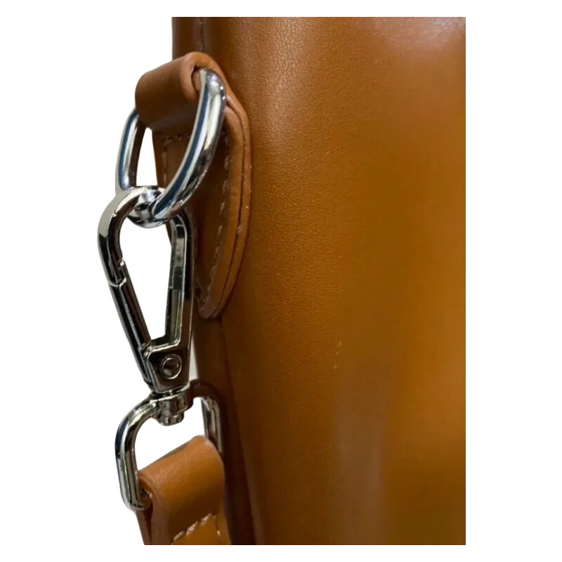 حقيبة حمل من جلد البقر البرتقالي ، حقيبة تحت الإبط بسعة كبيرة