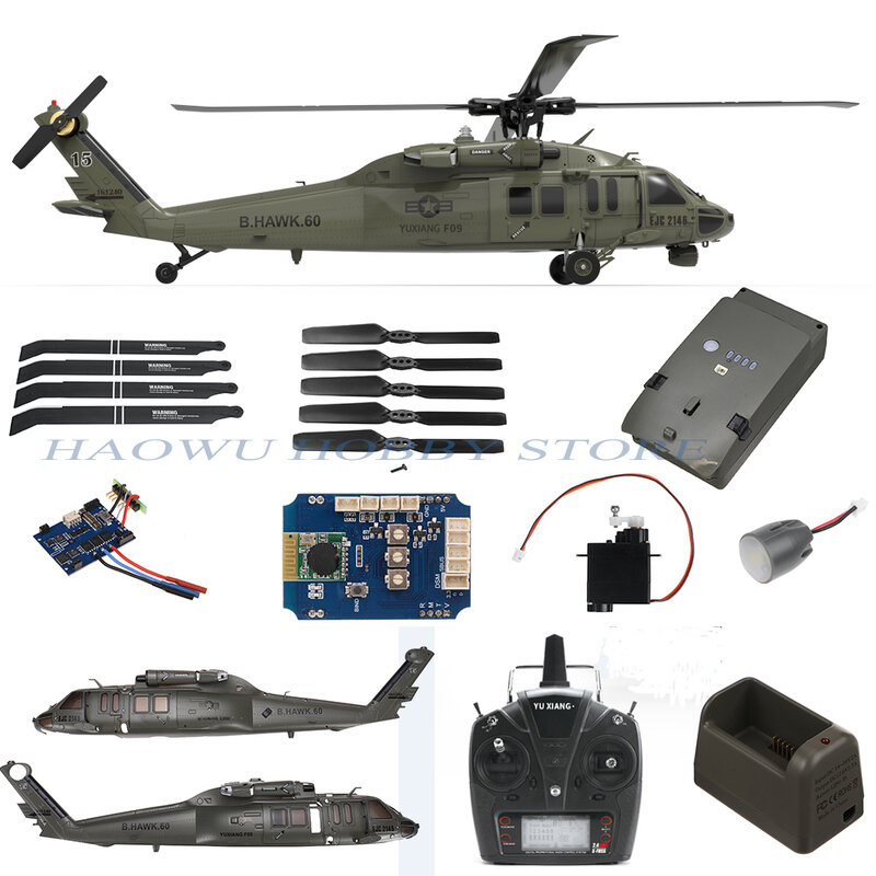 Yuxiang Yxznrc F09 Helicopter UH60-Black Hawk Accessoires Lichaam Batterij Blade Neus Landingsgestel Voor Eachine E200