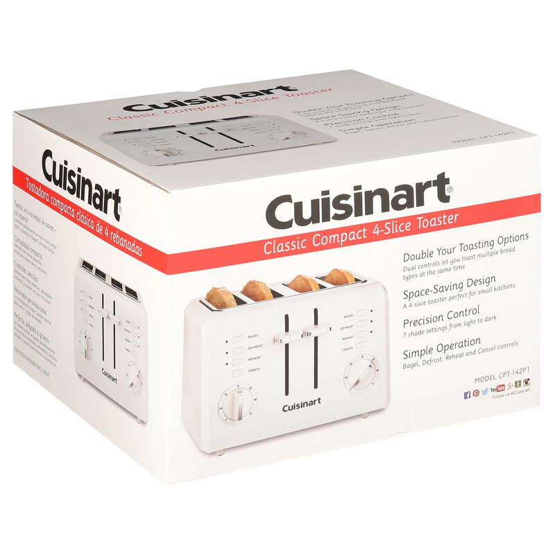 Cuisinart-toasters 4スライスコンパクトプラスチックトースター、オーブン、新品