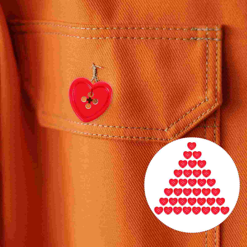 Botões plásticos para crafting, coração-como botões, acessórios de costura brilhantes, diy, 18mm