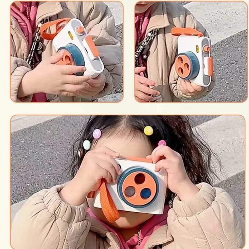 Baby Toy Camara with Different Colored Lenses and Shutter Pressing Landyard for Color Awareness Birthday Gift