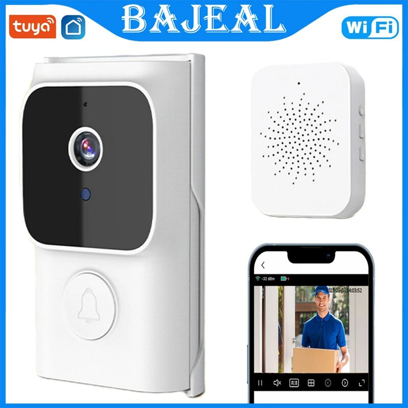 Tuya  WIFI Video Doorbell Camera Wireless Night Vision Smart Home Security HD Door Bell Two Way Intercom Voice Change For Home