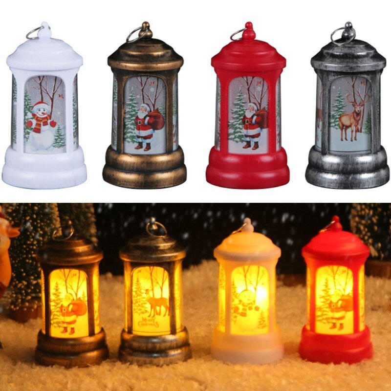 Portable Small Wind  Warm Christmas Night Light for Your Bedroom Unique Party Table Christmas Santa  Lantern