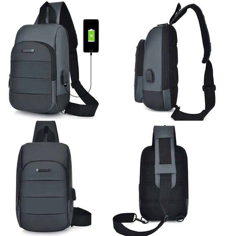2020 borsa a tracolla multifunzione USB impermeabile in Nylon da uomo borse a tracolla borsa a tracolla Messenger borsa da viaggio per uomo