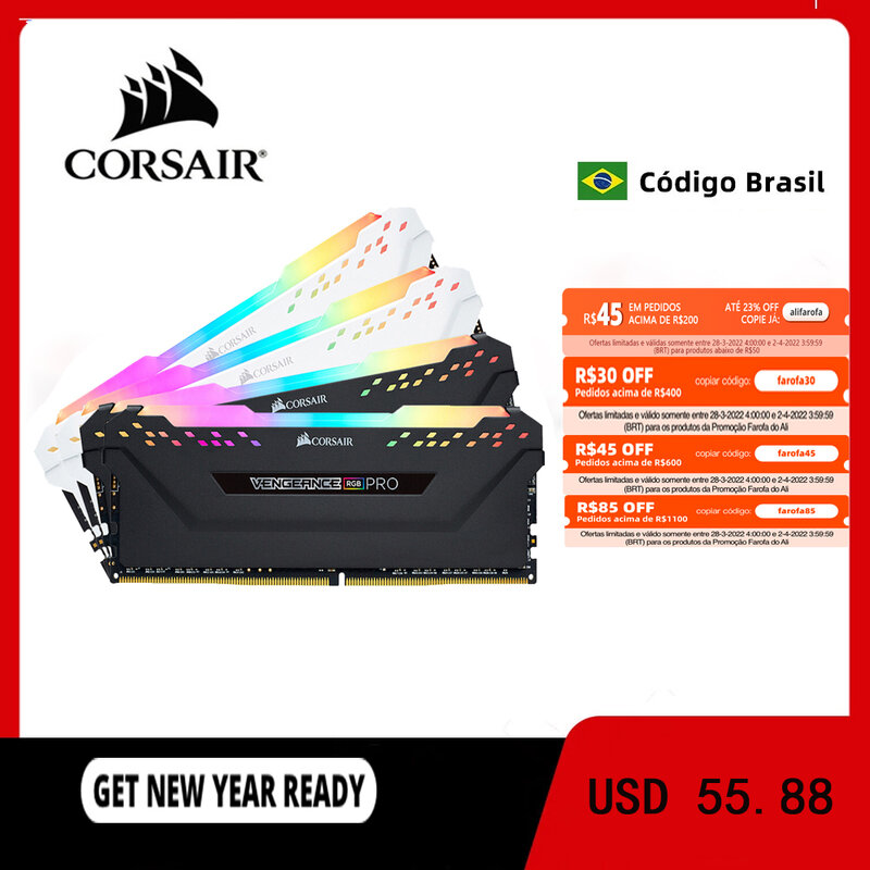 Corsair DDR4 PC4 RAM 8GB 3000MHz RGB Pro Dimm Desktop-Speicher Unterstützung Motherboard 8GB Memoria RAM DDR4 3200MHz 3600MHz 16GB RAM