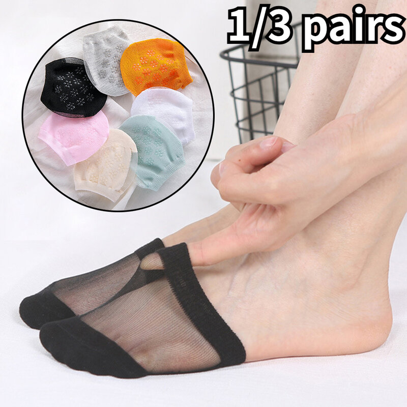 Forefoot Socks Woman Summer Solid Color Female Half Foot Toe Cover Half Socks Heels Invisible Anti-Slip Breathable Socks New