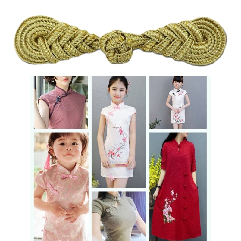 Botones cierre chinos para entusiastas del bricolaje, accesorios para Cheongsam, botones costura, sujetadores trenzados