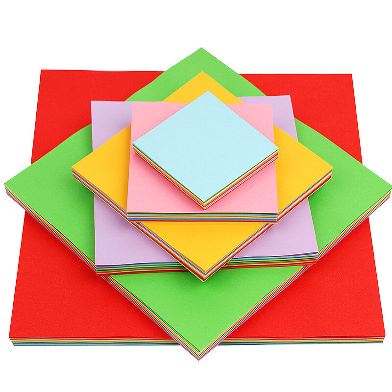 Origami Persegi Warna Anak-anak Campuran 10 Warna Buatan Tangan Kertas Berwarna Kertas Buatan Tangan Berwarna ZCZZ016