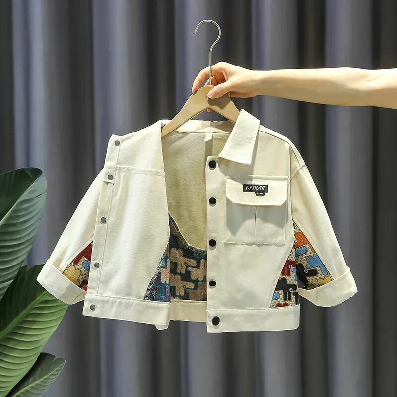 아동용 얇은 상의 재킷, 용수철 및 중형 아동용 아우터, 신상 패션, 2024 가을