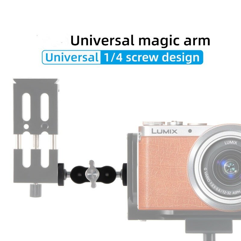 Braket lampu isi antarmuka 1/4, lengan ajaib aluminium Aloi, pengaturan Universal foto langsung, aksesori fotografi tangan aneh