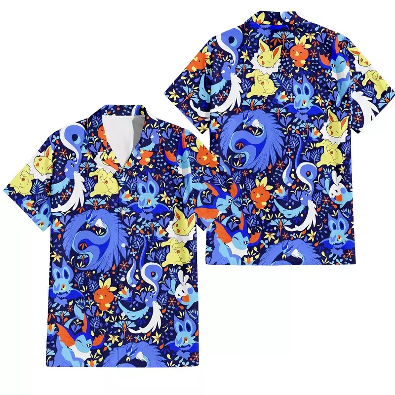 Camiseta de dibujos animados de animales para hombre, camiseta hawaiana con estampado 3D, playera holgada de gran tamaño, Top de manga corta, ropa de verano