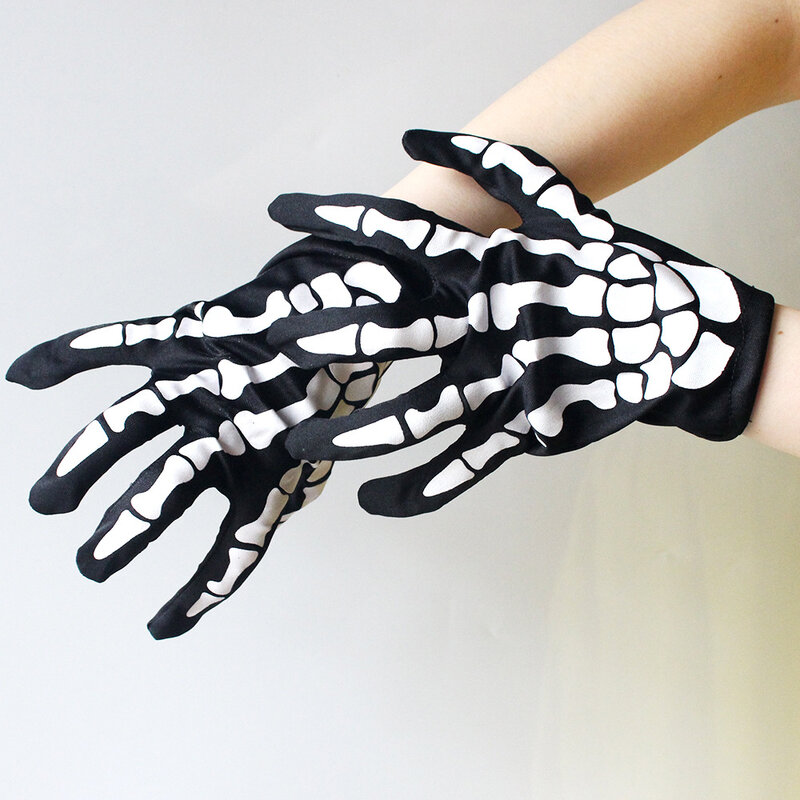 Halloween Schädel fünf Finger Handschuhe Cosplay Skelett Show Handschuhe Horror Schädel Klaue Knochen Handschuhe Hand warm rutsch feste Handschuhe