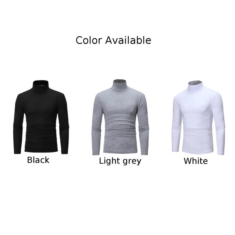 Men's Slim High Neck Long Sleeve Top Pullover Warm Elastic Knitted Sweater
