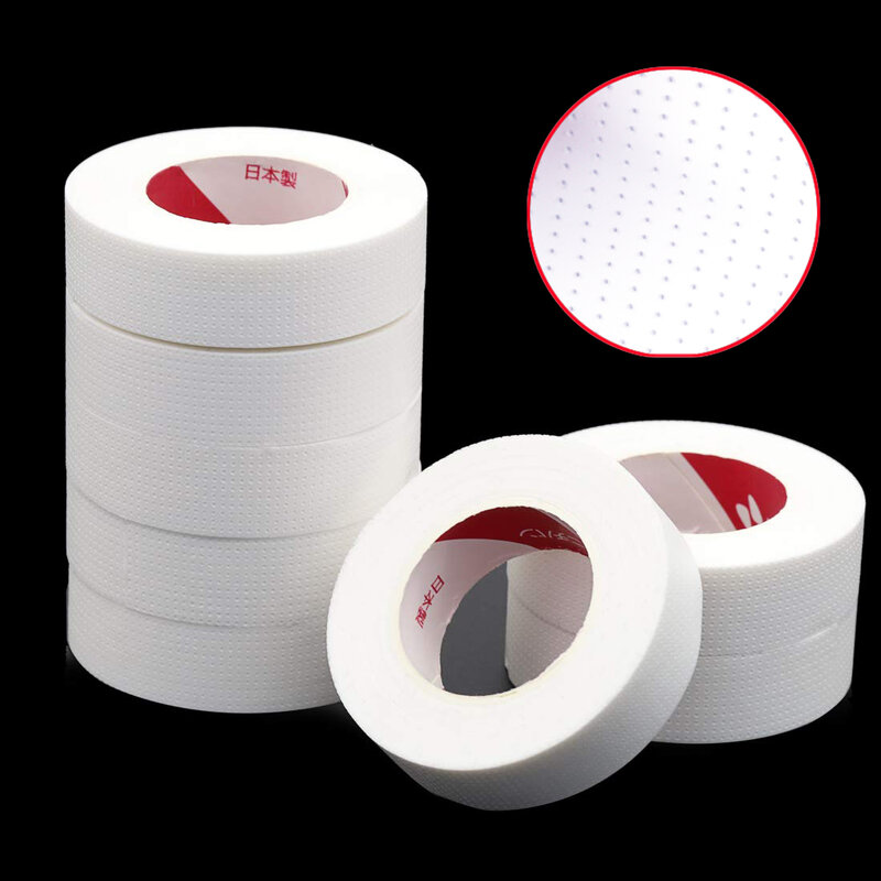 2/3 rollos de cinta aislante japonesa para extensión de pestañas sin pelusa debajo de las almohadillas de los ojos cinta no tejida transpirable parche de pestañas de papel
