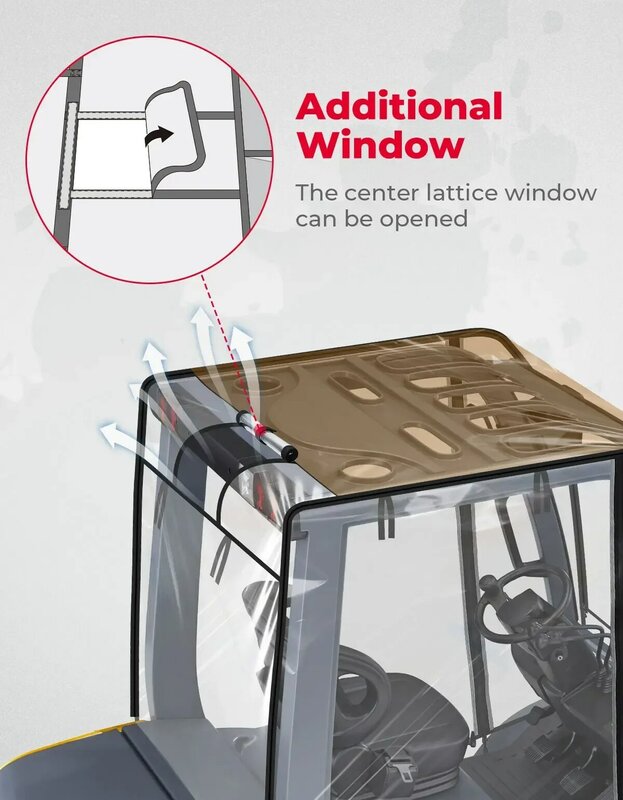 KEMIMOTO-cubierta de cabina de carretilla elevadora, cubierta de PVC transparente, resistente al agua, protección UV, 61 "/Top, 51,2" x 41,3 "x 51,1", 8000 lb, 0,8mm
