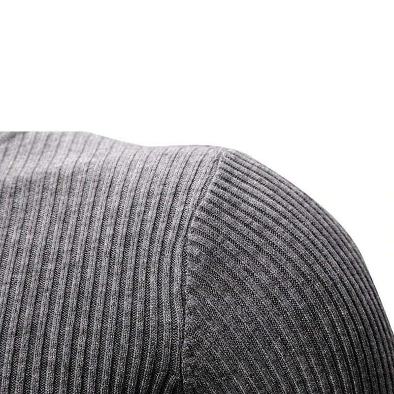 Camisola de malha de manga comprida slim fit masculina, gola alta, camisa inferior, tendência, outono, inverno, 2023