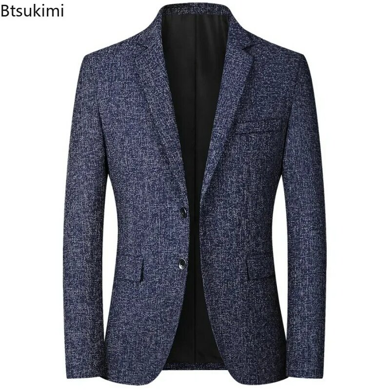 Blazer informal para hombre, chaqueta ajustada a la moda, trajes de negocios, Tops, novedad de 2024