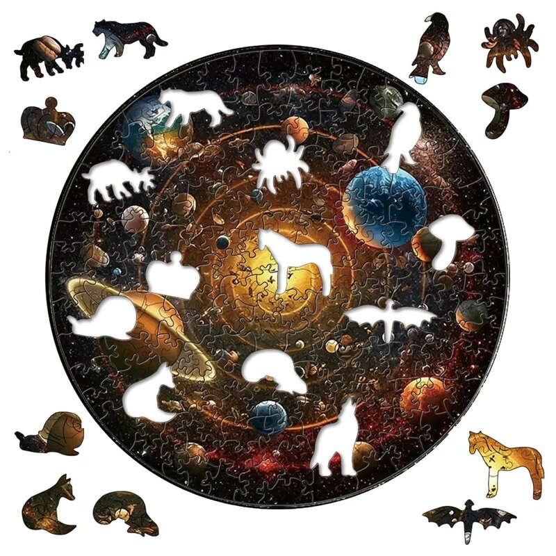 Mysterious Wooden Universe Jigsaw Puzzle DIY Wooden Puzzles For Adult Children Decompression Educational Game Birthday Gifts