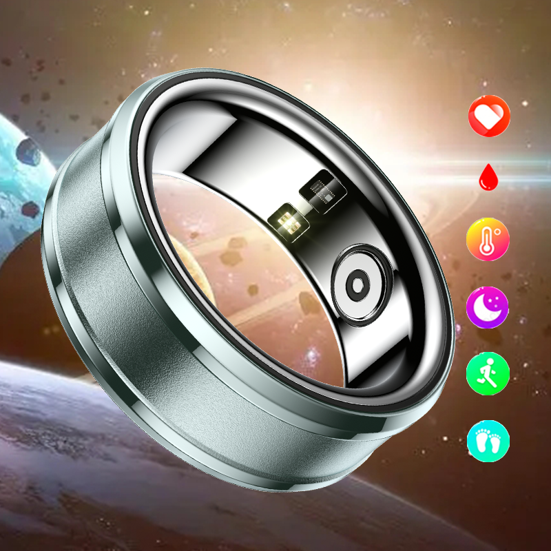 Умное кольцо в стиле милитари с титановым стальным корпусом, мониторинг здоровья, IP68, водонепроницаемое Спортивное кольцо, фитнес-трекер, подарок для женщин и мужчин, 2024