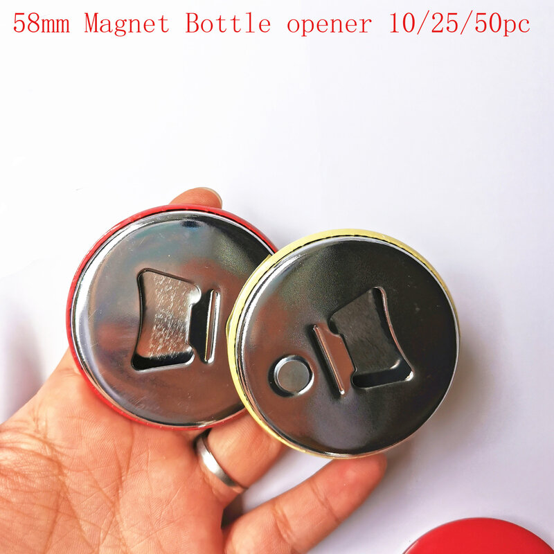 58MM 10/25/50 Sets Magnetic Bottle Opener Tinplate Bottle Opener Fridge Stickers Portable Fridge Sticker Opener