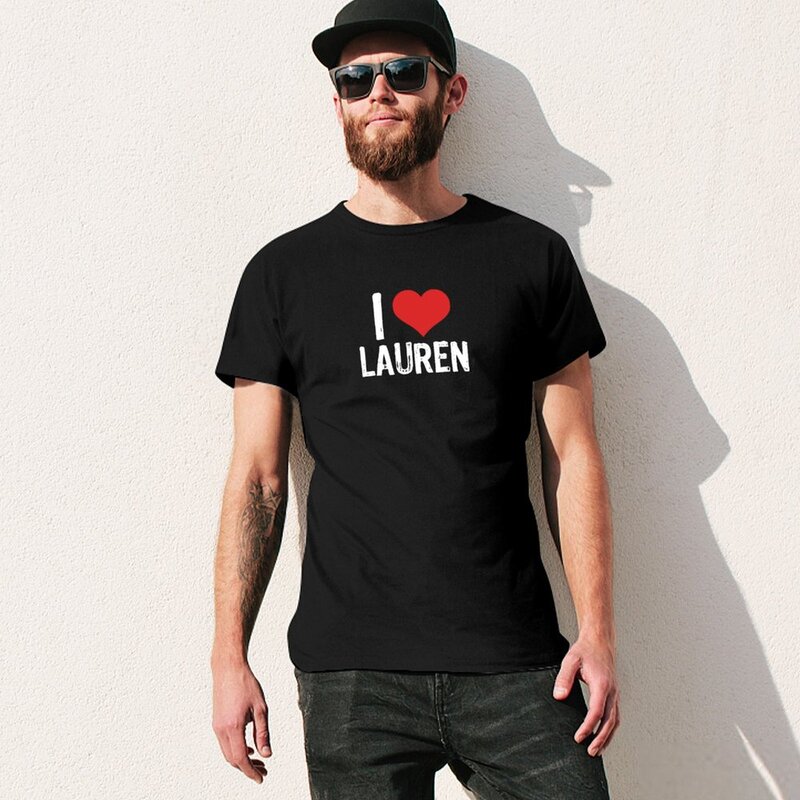 Camiseta de verano de gran tamaño para hombres, camisetas de diseñador, camiseta de I Love Lauren