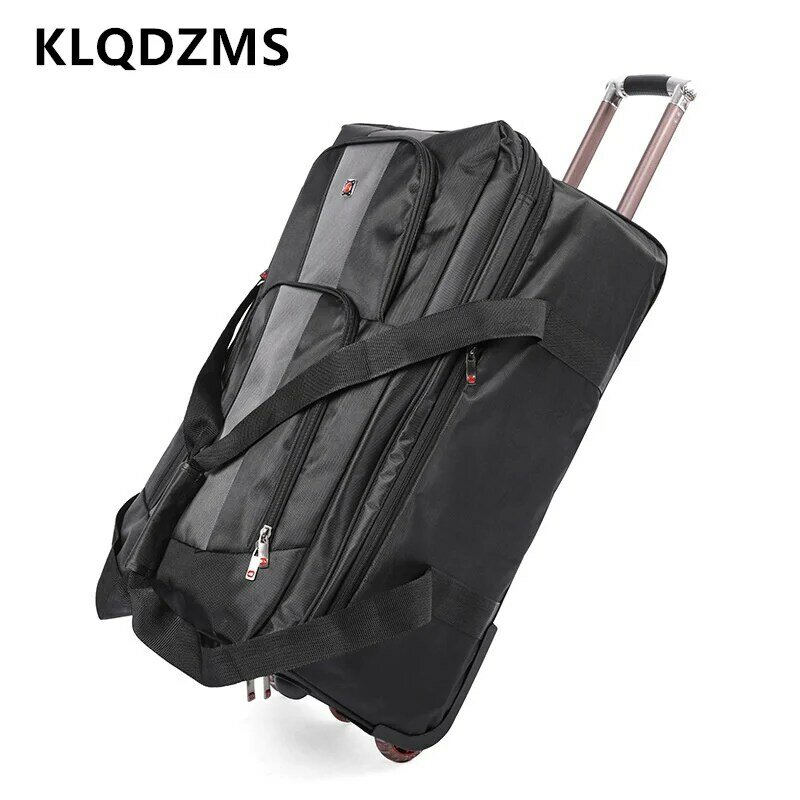 Klqdzms 28 "30" インチ高品質のユニバーサルトロリースーツケースホイール付き大容量折りたたみ式ハンドラゲッジ旅行バッグ