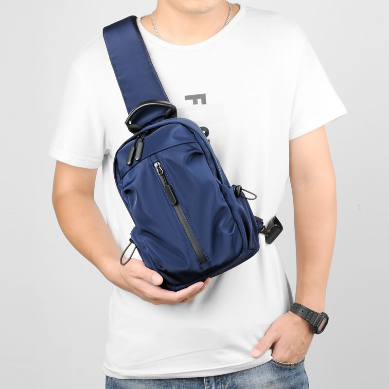 Men's Bag Canvas Chest Bag Causal Travel Chest Shoulder Bag Male Fashion Crossbody Packs Fashion Multifunctional Waist Pack