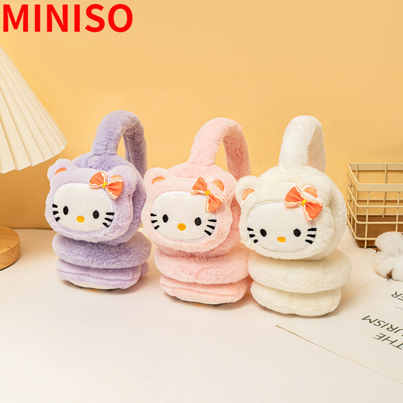 Sanrio Hello Kitty Earmuffs Cartoon Girl Heart Outdoor Ear Bags Warm Ears Plush Soft Winter Keep Warm Antifreeze Cold Protection