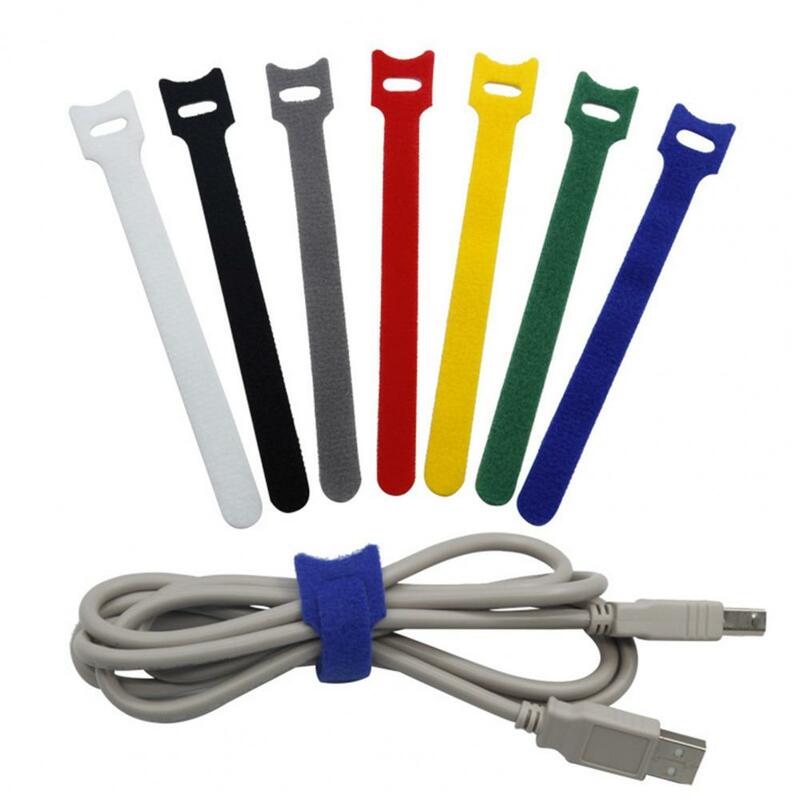 Cinturón de gestión de cables de 20cm, cinta de sujeción de nailon antienredos, correas de plástico, gestión de cables, suministro para el hogar, 100 piezas