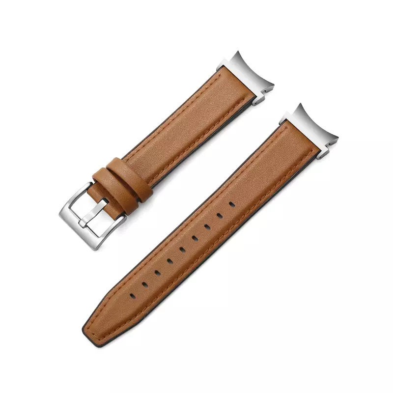 Leather Silicone Bands for Samsung Galaxy Watch 4 6 Band Classic 47mm 46mm/Galaxy Watch4 5pro 44mm 40mm No Gaps Bracelet Strap