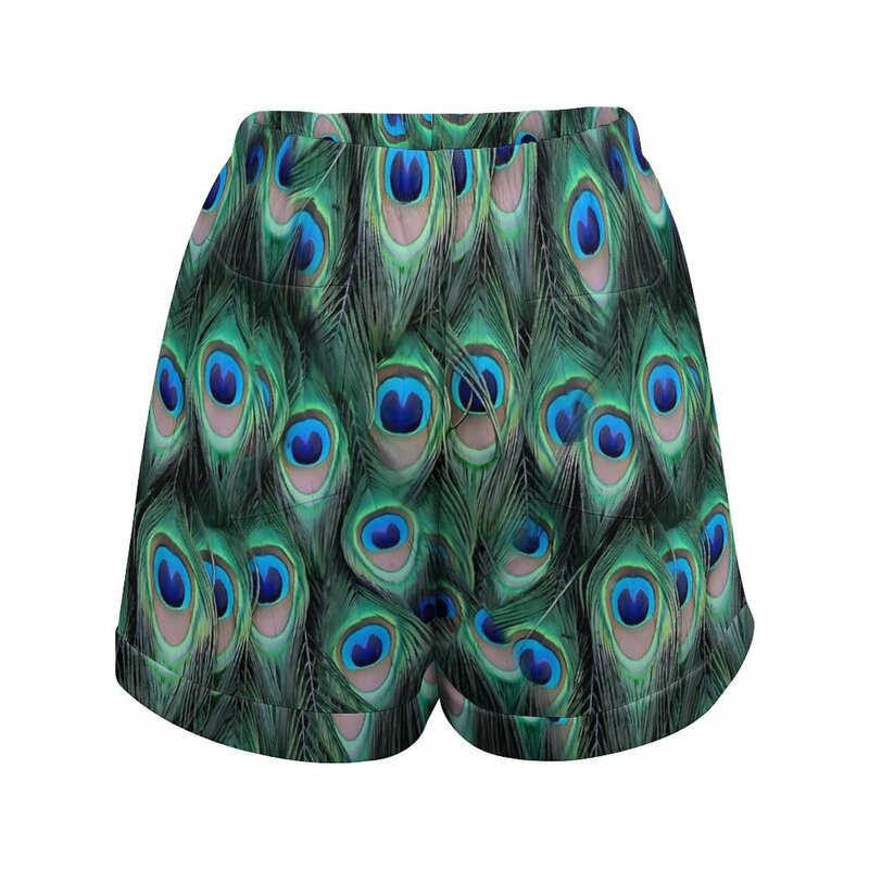 Pantaloncini di pavone colorati pantaloncini da spiaggia elastici in vita donna pantaloni corti Oversize Casual pantaloni con motivo primaverile