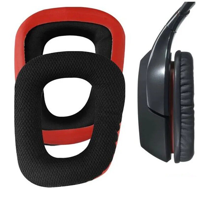 Pengganti Bantalan Telinga G430, Cangkir Telinga Headset, Bagian Bantalan Telinga Bantalan Ikat Kepala untuk Headphone Logitech G35, G432, G332, G930, F450