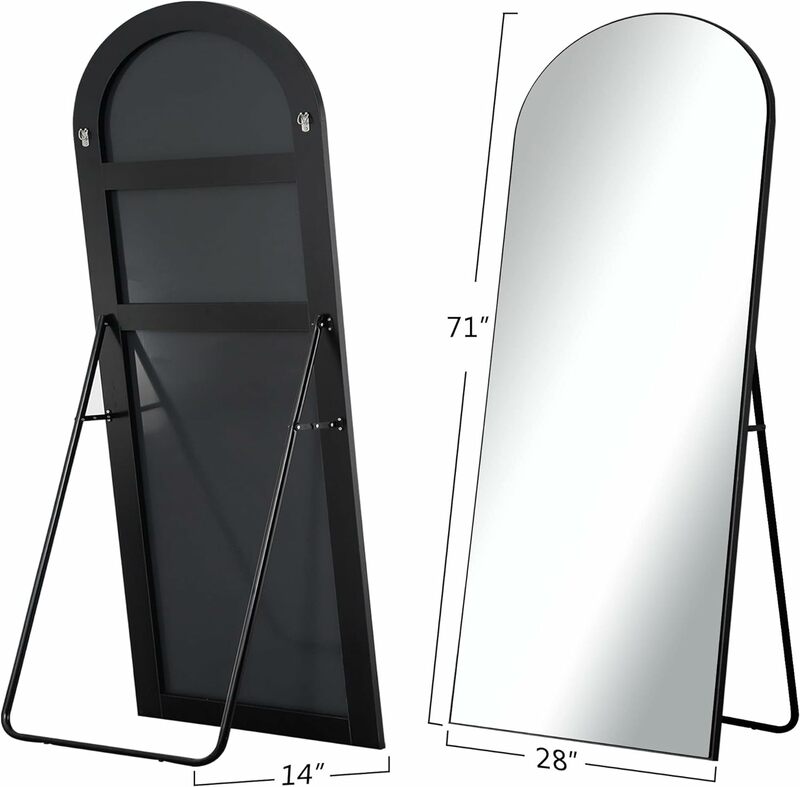 กระจกไม้สไตล์เมดิเตอเรเนียนยาวเต็ม71 "X 28" แขวนหรือแขวนผนังห้องนอนกระจกทึบกันแตก