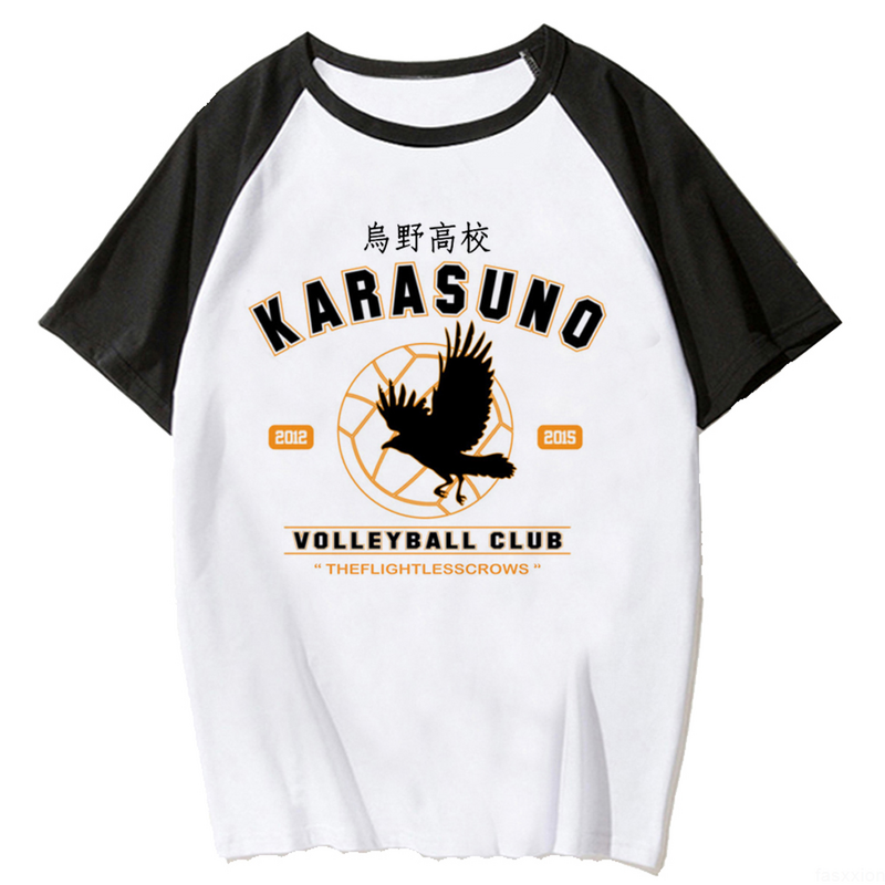 Haikyuu-Camiseta estampada japonesa para mujer, ropa de manga anime para niña