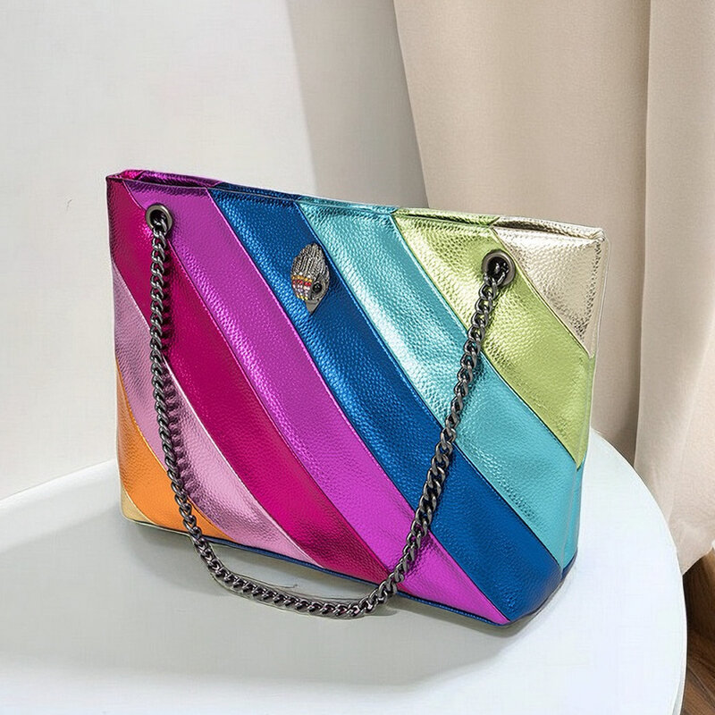 Women Tote Bag Rainbow Colorful High Quality Handbags Female Casual High Capacity Bags Eagle Head Shopping Bag