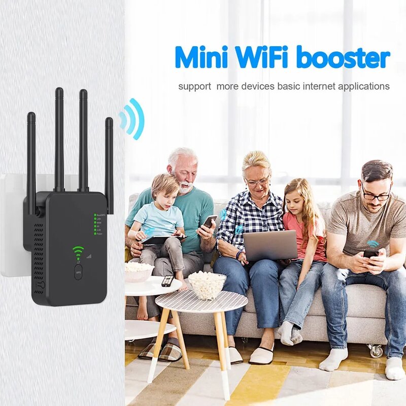 1200Mbps Wireless WiFi Repeater WIFI Range Extender WiFi Signal Booster 5G 2.4G Dual-band Network Amplifier WiFi Router