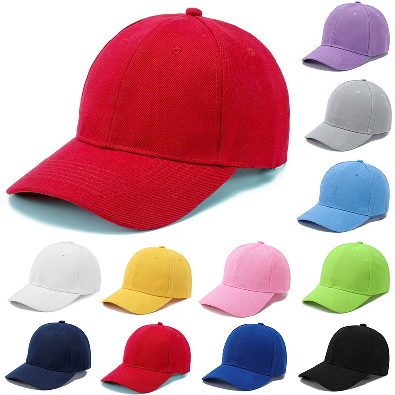 Topi Baseball anak-anak, topi pelindung matahari warna permen, dapat disesuaikan, topi Baseball musim panas untuk bayi