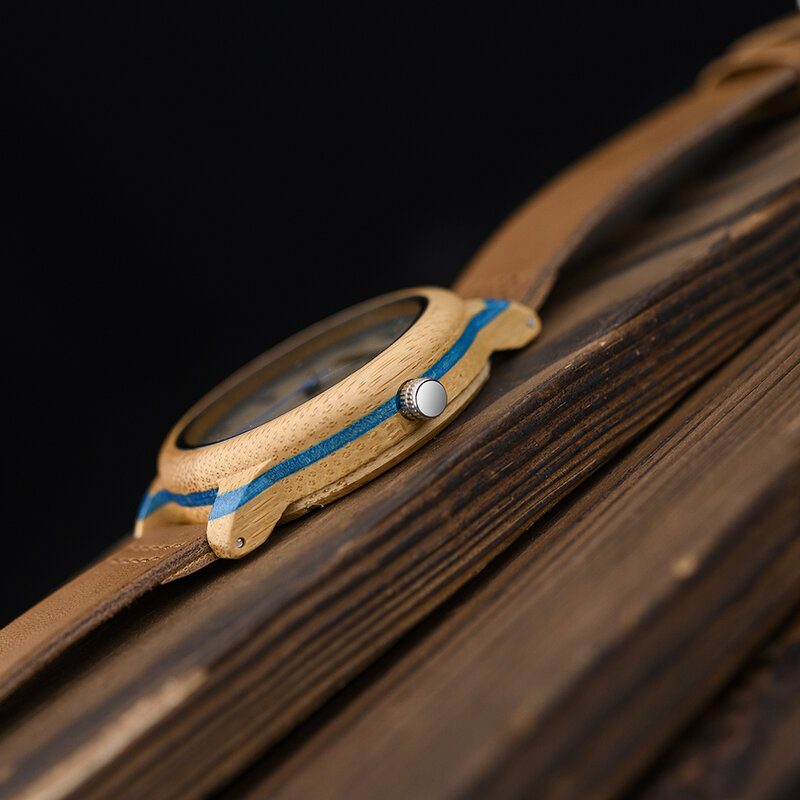 Bobo bird relogio masculino de pulso de madeira de bambu masculino, relógio de luxo de personalidade para ele, presentes de dia dos namorados, relógio simples de dropshipping
